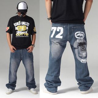 Ecko Unltd Men Loose Logo Graffiti Pants Casual SkateBoarding Jeans