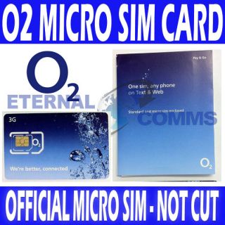 PAYG O2 MICRO SIM CARD FOR NOKIA LUMIA 800 + FREE MICRO SIM ADAPTER