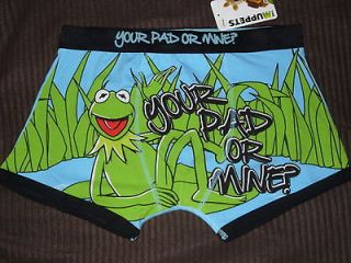 BNWT DISNEY THE MUPPETS MENS CARTOON CHARACTER KERMIT BOXERS COLOUR