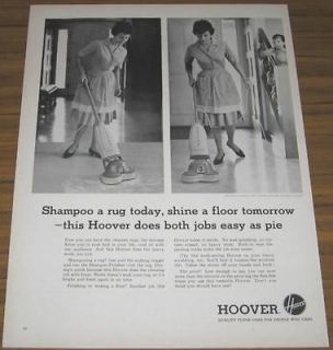 1963 VINTAGE AD~HOOVER SHAMPOO POLISHER~LADY CLEANS