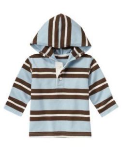HALF PIPE HERO Blue Brown Ivory Striped Hooded Pullover Shirt 5T 5