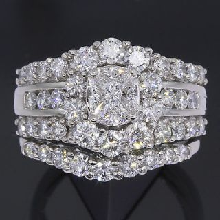 40 Carat Multi Stone Diamond Bridal Ring Set White Gold CT Wedding