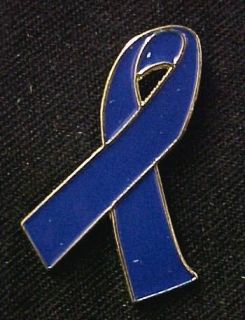 Colon Cancer Child Abuse Crohns Blue Ribbon Pin NIB