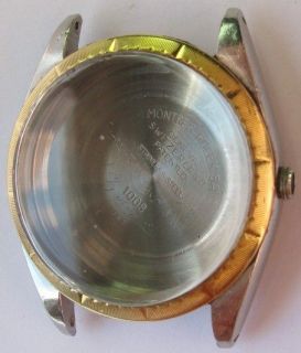 Gent Rolex Watch Case 1008 in s. steel & gold rim diameter 34.7 mm