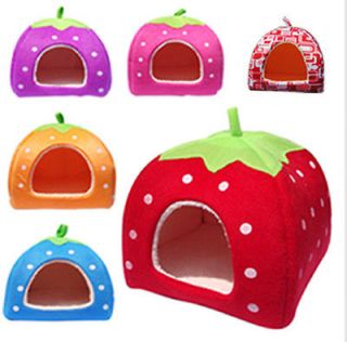 Soft Strawberry Pet Houses Cat Bed Home Dog Kennel Cat Warm Houses