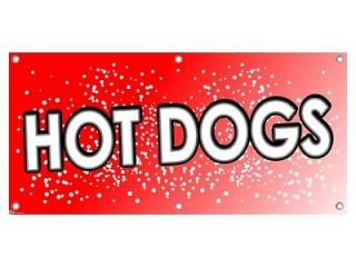 Hot Dogs   Red with Dots Restaurant Business Sign Banner