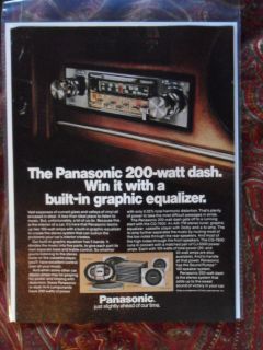 1979 Print Ad Panasonic P200 Watt Car Dash ~ Graphic Equalizer