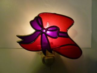 Stain Glass Style  RED HAT SOCIETY NIGHT LIGHT