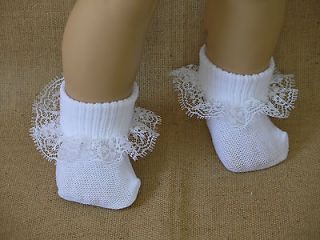 WHITE LACY TOP SOCKS FITS CHATTY CATHY DOLLS