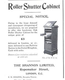 1904 g ad shannon limited ropemaker st roller shutter cabinet