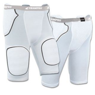 NEW Champro Rush 5 Pad Integrated Football Girdle (White) Youth Large