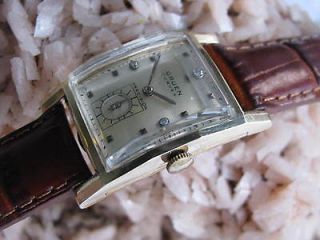Gruen Curvex 14K Yellow Gold Wrist Watch, DIAMOND DIAL