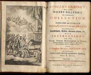 Cabinet or Muses Delight. Songs, sheet music, Eng. Irish, Scots 1756