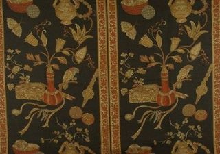 Pattani Spice Animal Bugs Black Brown Drapery Upholstery Fabric