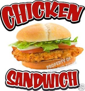 Chicken Sandwich 24 Decal Concession Restaurant Food Truck Vinyl Menu