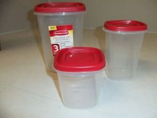 1780200 3 PIECE CANISTER FOOD STORAGE CONTAINER SET NEW RED LIDS