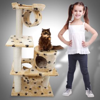 New Cat Tree 47 Level Condo Furniture Scratching Post Pet House Beige