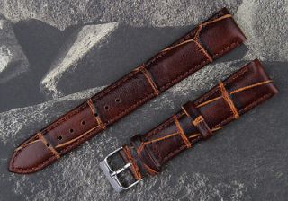 18MM Genuine Leather Tigrina Brown Bamboo Color Watch Strap Band C96