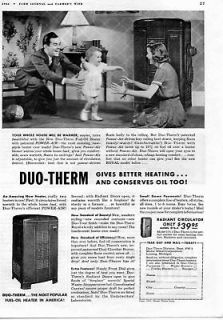 1941 Duo Therm 575 2 Radiant Circulator Oil Heater Ad