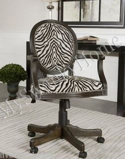 Modern Designer ZEBRA PRINT Office Chair Adjustable Swivel Animal Wood