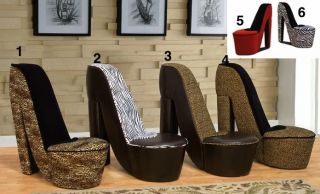 Design High Heel Fabric Leisure Chaise Lounge Shoe chair ZBMCH01