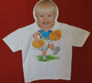 Kids T shirt Costume Shirt ~ Cheerleader White Blue Gold, Halloween