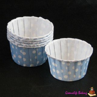 Blue Polka Dot Polkadot Cupcake Cake Muffin Baking Display Cup Case