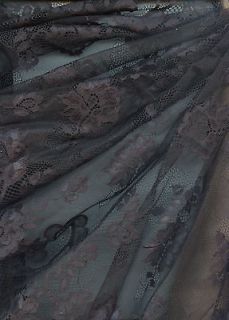 yds x 18 22 Sheer Black Fine Bridal Wedding Veil Crafts Hat Lace