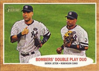 Derek Jeter / Rob Cano 2011 Topps Heritage Bombers Double Play