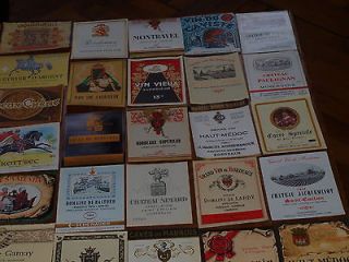 42 Old FRENCH WINE Bottle LABELS, old and unused !!