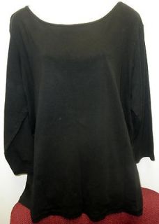 Ladies 3/4 Sleeve Black Cotton Top, Jones New York, Plus 3X (2X?)