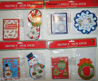 CHRISTMAS   HOLIDAY   MONEY HOLDERS – SET   6 CARDS   6 ENVELOPES