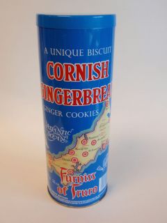 Empty Collectible Cornish Gingerbread Container Tin Cornwall Biscuit