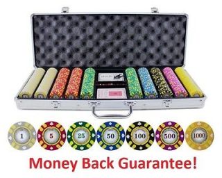Count Professional Casino Stripe Suited V2 CLAY Poker Chip Set w/ Case