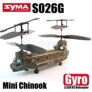 New Syma S026G 3.5CH Mini Micro Chinook RC Remote Control Helicopter