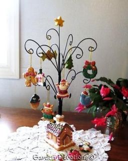 Adorable *SpaRkLY* GINGERBREAD HOUSE & TREE FULL OF ORNAMENTS
