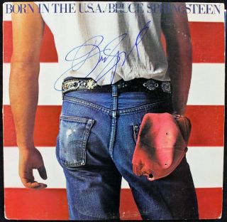 BRUCE SPRINGSTEEN BORN IN THE USA SIGNED ALBUM COVER W/ VINYL PSA/DNA