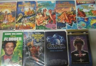 VHS Lot of 9 Childrens Movie Video Tapes Disney, Land Before Time