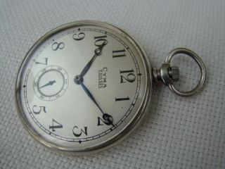 COLLECTABLE CYMA TAVANNES SILVER POCKET WATCH