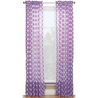 Style Selections 48W x 84L Purple Berta Window Sheer
