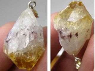 or 7.90g Brazilian Natural Raw Rough Citrine Crystal Point Pendant #7