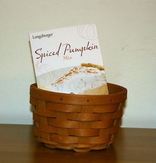 Brand New 2012 Longaberger Little Round WB Basket w/Spiced Pumpkin
