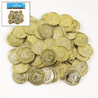 Gold Plastic Coins Pirate Play Money FREE SHIPPING Low as 7 cents ea