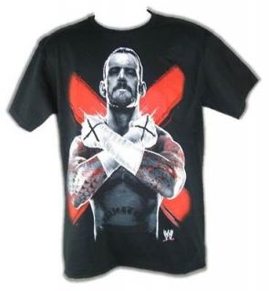 CM Punk Cross Fists WWE Mens Black T shirt