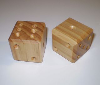 Large Wooden Dice, 1 1/2 inches, For Board Games, Great Guy Gift