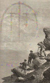 1871 Antique Print Mountaineering Mountain Climbing Climbers on the
