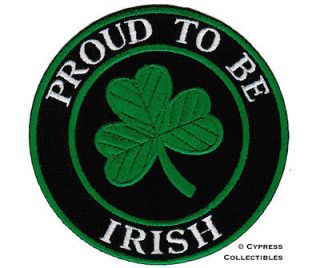 BE IRISH embroidered iron on PATCH IRELAND LUCKY CLOVER GREEN SHAMROCK