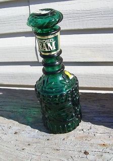 Vintage Emerald Green Jim Beam Bottle with Stopper