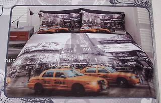 New York City NYC Times Square Printed Single Bed Quilt Cover Set New