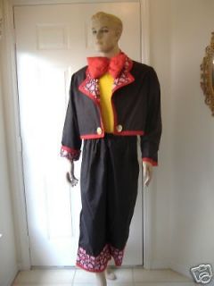 Professional Clown Costume #00169 Mens Tuxedo Tailess Large OOAK New